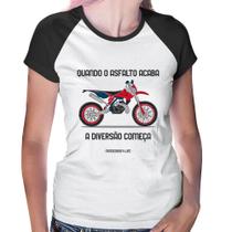 Baby Look Raglan Motocross 4 Life - Foca na Moda Baby Look Raglan Motocross 4 Life - Foca na Moda
