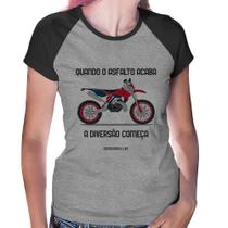 Baby Look Raglan Motocross 4 Life - Foca na Moda