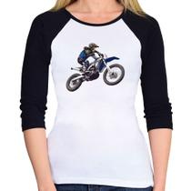 Baby Look Raglan Motocross Manobra Freestyle Manga 3/4 - Foca na Moda Baby Look Raglan Motocross Manobra Freestyle Manga 3/4 - Foca na Moda