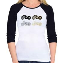 Baby Look Raglan Motorcycle Vector Manga 3/4 - Foca na Moda Baby Look Raglan Motorcycle Vector Manga 3/4 - Foca na Moda