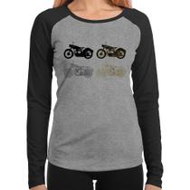 Baby Look Raglan Motorcycle Vector Manga Longa - Foca na Moda Baby Look Raglan Motorcycle Vector Manga Longa - Foca na Moda