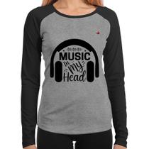Baby Look Raglan Music in my head Manga Longa - Foca na Moda Baby Look Raglan Music in my head Manga Longa - Foca na Moda