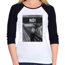 Baby Look Raglan NÓ! Manga 3/4 - Foca na Moda Baby Look Raglan NÓ! Manga 3/4 - Foca na Moda