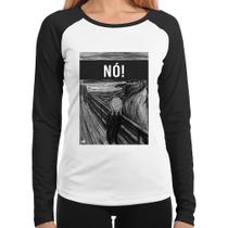 Baby Look Raglan NÓ! Manga Longa - Foca na Moda