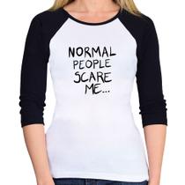 Baby Look Raglan Normal people scare me Manga 3/4 - Foca na Moda