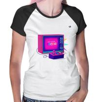 Baby Look Raglan Old School Gamer - Foca na Moda Baby Look Raglan Old School Gamer - Foca na Moda