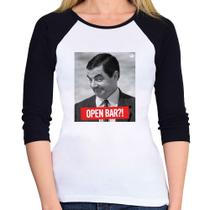 Baby Look Raglan Open Bar! Manga 3/4 - Foca na Moda