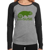 Baby Look Raglan openSUSE Linux Logo Manga Longa - Foca na Moda Baby Look Raglan openSUSE Linux Logo Manga Longa - Foca na Moda