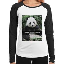 Baby Look Raglan Panda Fuck Racism! Manga Longa - Foca na Moda Baby Look Raglan Panda Fuck Racism! Manga Longa - Foca na Moda