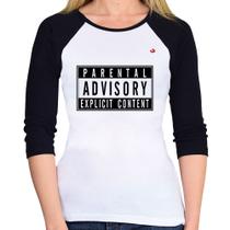 Baby Look Raglan Parental Advisory: Explicit Content Manga 3/4 - Foca na Moda