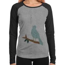 Baby Look Raglan Passarinho Cantando Manga Longa - Foca na Moda Baby Look Raglan Passarinho Cantando Manga Longa - Foca na Moda
