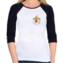 Baby Look Raglan Pocket Bug Manga 3/4 - Foca na Moda Baby Look Raglan Pocket Bug Manga 3/4 - Foca na Moda