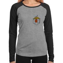 Baby Look Raglan Pocket Bug Manga Longa - Foca na Moda Baby Look Raglan Pocket Bug Manga Longa - Foca na Moda
