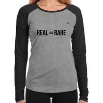 Baby Look Raglan Real is Rare Manga Longa - Foca na Moda