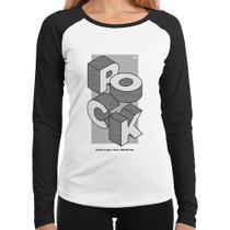 Baby Look Raglan Rock & Roll will never die Manga Longa - Foca na Moda