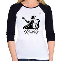Baby Look Raglan Rusbé Manga 3/4 - Foca na Moda Baby Look Raglan Rusbé Manga 3/4 - Foca na Moda