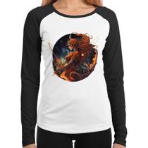 Baby Look Raglan Sagitário Sígno Manga Longa - Foca na Moda Baby Look Raglan Sagitário Sígno Manga Longa - Foca na Moda
