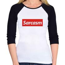 Baby Look Raglan Sarcasm Manga 3/4 - Foca na Moda