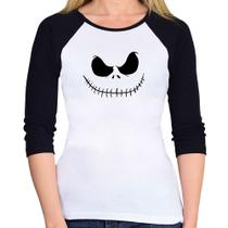 Baby Look Raglan Scare Face Manga 3/4 - Foca na Moda
