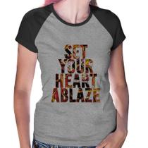Baby Look Raglan Set your heart ablaze - Foca na Moda