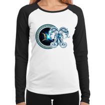 Baby Look Raglan Signo Gêmeos Astrologia Manga Longa - Foca na Moda