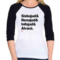 Baby Look Raglan Sisbajud & Renajud & Infojud & Alvará Manga 3/4 - Foca na Moda