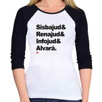 Baby Look Raglan Sisbajud & Renajud & Infojud & Alvará Manga 3/4 - Foca na Moda