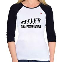 Baby Look Raglan SK8 Evolution Girl Manga 3/4 - Foca na Moda Baby Look Raglan SK8 Evolution Girl Manga 3/4 - Foca na Moda