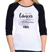 Baby Look Raglan Sou de Câncer Manga 3/4 - Foca na Moda Baby Look Raglan Sou de Câncer Manga 3/4 - Foca na Moda