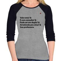 Baby Look Raglan Sou professora Manga 3/4 - Foca na Moda Baby Look Raglan Sou professora Manga 3/4 - Foca na Moda