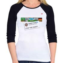 Baby Look Raglan Stop the Count 7x1 Manga 3/4 - Foca na Moda Baby Look Raglan Stop the Count 7x1 Manga 3/4 - Foca na Moda