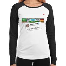 Baby Look Raglan Stop the Count 7x1 Manga Longa - Foca na Moda Baby Look Raglan Stop the Count 7x1 Manga Longa - Foca na Moda