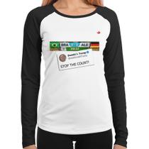 Baby Look Raglan Stop the Count 7x1 Manga Longa - Foca na Moda Baby Look Raglan Stop the Count 7x1 Manga Longa - Foca na Moda