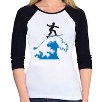 Baby Look Raglan Surfista Manga 3/4 - Foca na Moda Baby Look Raglan Surfista Manga 3/4 - Foca na Moda