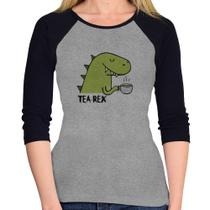 Baby Look Raglan Tea-Rex Manga 3/4 - Foca na Moda