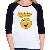 Baby Look Raglan This Is How Eye Roll Manga 3/4 - Foca na Moda