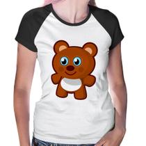 Baby Look Raglan Ursinho Desenho - Foca na Moda