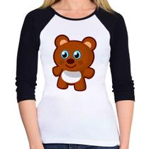 Baby Look Raglan Ursinho Desenho Manga 3/4 - Foca na Moda Baby Look Raglan Ursinho Desenho Manga 3/4 - Foca na Moda
