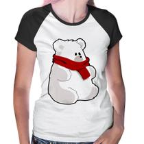 Baby Look Raglan Urso Polar - Foca na Moda Baby Look Raglan Urso Polar - Foca na Moda