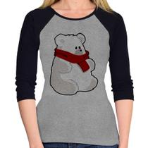 Baby Look Raglan Urso Polar Manga 3/4 - Foca na Moda Baby Look Raglan Urso Polar Manga 3/4 - Foca na Moda