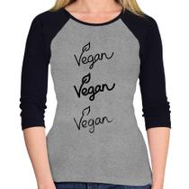 Baby Look Raglan Vegan Manga 3/4 - Foca na Moda Baby Look Raglan Vegan Manga 3/4 - Foca na Moda