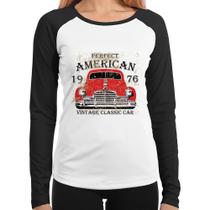 Baby Look Raglan Vintage Classic Car Manga Longa - Foca na Moda