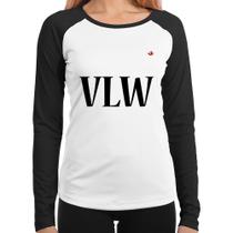 Baby Look Raglan VLW Manga Longa - Foca na Moda