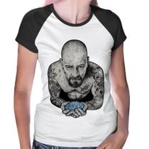 Baby Look Raglan Walter White Tattoo Heisenberg - Foca na Moda Baby Look Raglan Walter White Tattoo Heisenberg - Foca na Moda