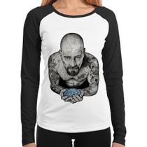 Baby Look Raglan Walter White Tattoo Heisenberg Manga Longa - Foca na Moda Baby Look Raglan Walter White Tattoo Heisenberg Manga Longa - Foca na Moda