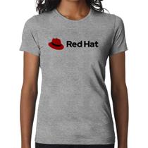 Baby Look Red Hat Linux Logo - Foca na Moda Baby Look Red Hat Linux Logo - Foca na Moda