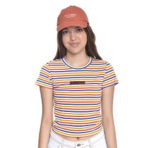 Baby Look Retrô Juvenil Feminino Amofany Em Malha Listrada