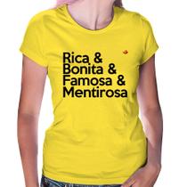 Baby Look Rica & Bonita & Famosa & Mentirosa - Foca na Moda