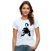Baby Look Signo Leão Tribal Zodíaco Personalizada Feminina Adulto Algodão com Poliéster Baby Look Signo Leão Tribal Zodíaco Personalizada Feminina Adulto Algodão com Poliéster