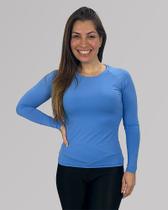 Baby Look Skin Manga Longa Azul Claro